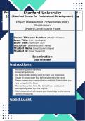 Project Management Professional (PMP) 2024 – 2025 PMP Certification Program Exam Review Questions and Answers | 100% Pass Guaranteed | Graded A+ |