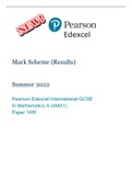 Pearson Edexcel International GCSE In Mathematics A (4MA1) Paper 1HR 2022