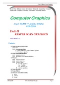 Computer graphics-Unit-II RASTER SCAN GRAPHICS