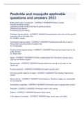 Pesticide and mosquito applicable  questions and answers 2023