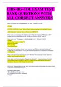 CIBS-IBS-TDL EXAM TEST BANK QUESTIONS WITH ALL CORRECT ANSWERS 