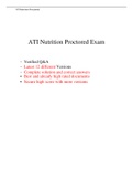 ATI Nutrition Proctored Exam Compilation for 2022-2024| 12 Versions with Correct Answers Indicated  Download to Score A