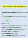 West Coast EMT Final Study Guide 2023 Questions and Answers (Verified Answers)