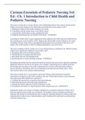 Carman Essentials of Pediatric Nursing 3rd Ed - Ch. 1 Introduction to Child Health and Pediatric Nursing