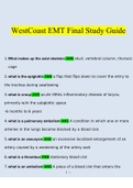 West Coast EMT Final Exam Study Guide 2023 Questions and Answers (Verified Answers)