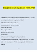 Fresenius Nursing Exam Prep 2023 complete solutions Verified