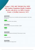 Exam 1: NSG 440/ NSG440 (New 2024/  2025 Update) Population Health Complete  Review with Qs & As| 100% Correct|  Grade A (Verified Answers)- GCU