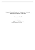 Design of Thermal Conductivity Measurement Device for Molten Salts at Elevated Temperatures A Project Paper [Proposal]