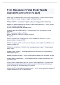 First Responder Final Study Guide questions and answers 2023