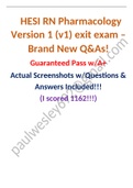 HESI RN Pharmacology Version 1 (v1) exit exam – Brand New 2023 UPDATE