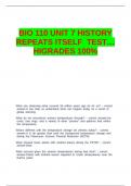 BIO 110 UNIT 7 HISTORY REPEATS ITSELF TEST…HIGRADES 100-.