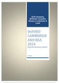 OXFORD CAMBRIDGE RSA 2024 GCE  Chemistry B  H433/02: Scientific literacy in chemistry  A Level ACTUAL QUESTION PAPER AND MARKING SCHEME (MERGED)