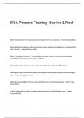 ISSA Personal Training- Section 1 Final Exam Questions and Answers