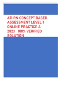 ATI RN CONCEPT BASED ASSESSMENT LEVEL 1 ONLINE PRACTICE A 2023