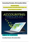 Solution Manual for Accounting Principles Volume 1 & Volume 2, 9th Canadian Edition Jerry J. Weygandt, All Chapters 1 to 20 complete Verified editon ISBN: 9781119786818