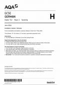  2024 AQA GCSE German paper 2 (8668/SH: Speaking Higher Tier)