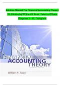 Solution Manual For Financial Accounting Theory 7th Edition by William R. Scott, Patricia O'Brien All Chapters 1 to 13 complete Verified editon ISBN: 9780273773436