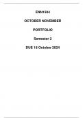 ENN1504 OCTOBER NOVEMBER PORTFOLIO Semester 2 DUE 18 October 2024