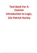 Test Bank For A Concise Introduction to Logic, 12e Patrick Hurley