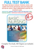 Test Bank - Basic Nursing: Thinking, Doing, and Caring, 2nd, and 3rd Edition by Treas | All Chapters