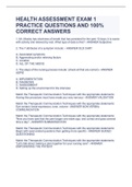 HEALTH ASSESSMENT EXAM 1 PRACTICE QUESTIONS AND 100% CORRECT ANSWERS