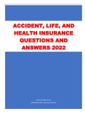 ACCIDENT, LIFE, AND HEALTH INSURANCE QUESTIONS AND ANSWERS 2022