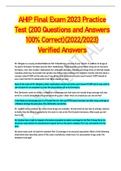 AHIP Final Exam 2023 Practice Test (200 Questions and Answers 100% Correct)(2022/2023) Verified Answers