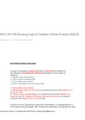 N212 ATI RN Nursing Care of Children frequently asked questions in exams 2023 B  Preparation For Professional Nursing 