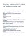 All possible Questions and Answers for Neuro Test Banks Medical- Surgical Nursing 