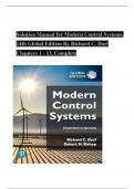 Solution Manual for Modern Control Systems, 14th Global Edition By Richard C. Dorf All Chapters 1 - 13, Complete ISBN: 9781292422374