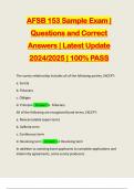 AFSB 153 Sample Exam | Questions and Correct Answers | Latest Update 2024/2025 | 100% PASS