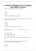 CVM Phys UPDATED ACTUAL Questions  and CORRECT Answers