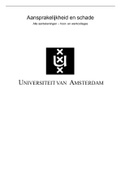 Samenvatting Aansprakelijkheid en schade | Cijfer: 8,5 | Alle Hoor-/Werkcolleges