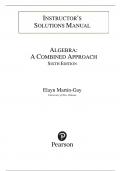 Instructor's Solutions Manual for Algebra: A Combined Approach 6th Edition by Elayn Martin-Gay