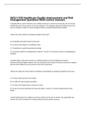 WGU C430 Healthcare Quality Improvement and Risk Management Questions With Correct Answers 