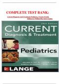 COMPLETE TEST BANK:  Current Diagnosis And Treatment Pediatrics, Twenty-Fourth Edition by William Hay latest Update