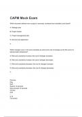 CAPM Mock Exam Questions with correct Answers 2024/2025( A+ GRADED 100% VERIFIED).