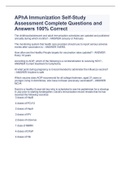 APhA Immunization Self-Study Assessment Complete Questions and Answers 100% Correct