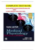 COMPLETE TEST BANK: Guyton and Hall Textbook of Medical Physiology 14th Edition by John E. Hall PhD (Author) latest Update.