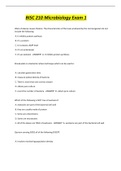 BISC 210 Microbiology Exam 1 Latest Exam Questions and Answers