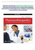 2022/2023 TEST BANK; PHARMACOTHERAPEUTICS FOR ADVANCED PRACTICE NURSE PRESCRIBERS, 5TH EDITION WOO ROBINSON. HARDING CHAPTER 1-55 QUESTIONS AND ANSWERS