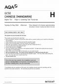 AQA GCSE CHINESE (MANDARIN) PAPER 1 QUESTION PAPER 2024 (8673/LH: Higher Tier Listening Test Transcript)