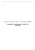 Template for Unit 4 Touchstone - Communication at Work Final / Communication at Work Touchstone Plan and Communicate a Time-Based Task Sophia Course (answered)