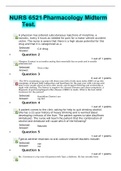 NURS 6521 Pharmacology Midterm Test Questions & Answers Graded A