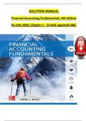 SOLUTION MANUAL Financial Accounting Fundamentals, 8th Edition By John Wild, Chapter 1 - 13with appendix B&C