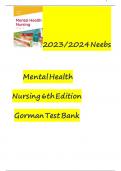 Test Bank - Mental Health Nursing, 6th Edition (Gorman, 2023), Chapter 1-22 | All Chapters | 9781719645607