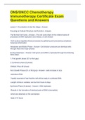ONS/ONCC Chemotherapy Immunotherapy Certificate Exam Questions and Answers