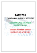 TAX3701 Assignment 02 Solutions Semester 1 2023