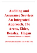 Auditing and Assurance Services An Integrated Approach, 17e Arens, Elder, Beasley,  Hogan (Solution Manual)