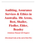 Auditing, Assurance Services & Ethics in Australia. 10e Arens, Best, Shailer, Fiedler, Elder, Beasley (Solution Manual)